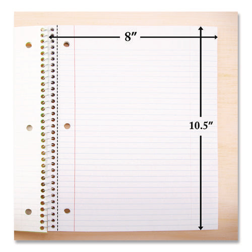Spiral Notebooks, 3-subject, Medium/college Rule, Randomly Assorted Cover Color, (120) 10.5 X 8 Sheets