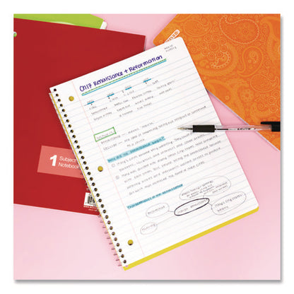 Spiral Notebooks, 3-subject, Medium/college Rule, Randomly Assorted Cover Color, (120) 10.5 X 8 Sheets