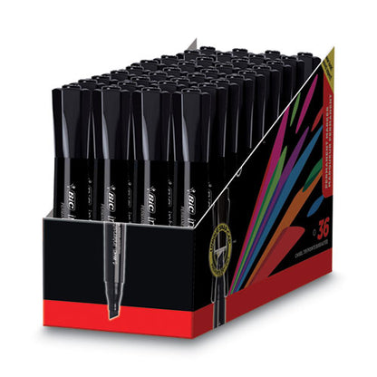 Intensity Chisel Tip Permanent Marker Value Pack, Broad Chisel Tip, Black, 36/pack