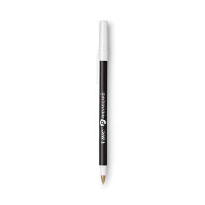 Prevaguard Round Stic Ballpoint Pen, Stick, Medium 1 Mm, Black Ink, Black Barrel, Dozen