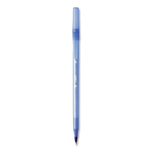 Prevaguard Round Stic Ballpoint Pen, Stick, Medium 1 Mm, Blue Ink, Translucent Blue Barrel, 60/pack