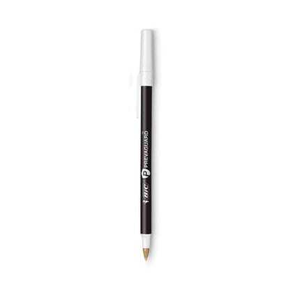Prevaguard Round Stic Ballpoint Pen, Stick, Medium 1 Mm, Black Ink, Black Barrel, 8/pack