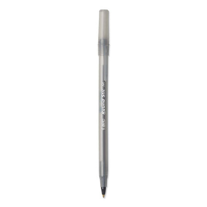 Round Stic Xtra Life Ballpoint Pen Xtra Value Pack, Stick, Medium 1 Mm, Black Ink, Translucent Frost Barrel, 240/carton