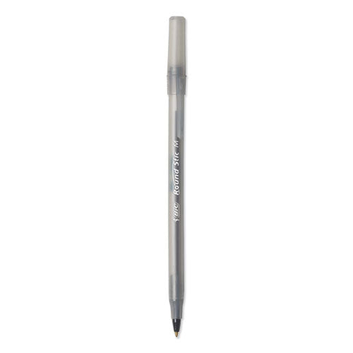 Round Stic Xtra Life Ballpoint Pen Xtra Value Pack, Stick, Medium 1 Mm, Black Ink, Translucent Frost Barrel, 240/carton