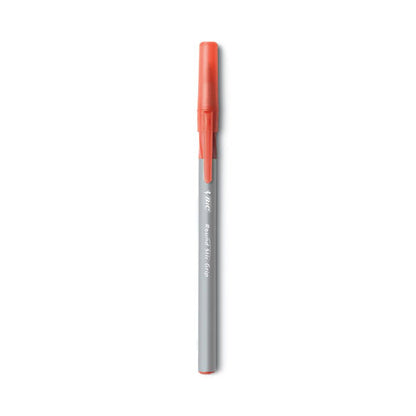 Round Stic Grip Xtra Comfort Ballpoint Pen, Easy-glide System, Stick, Medium 1.2 Mm, Red Ink, Gray/red Barrel, Dozen