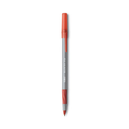 Round Stic Grip Xtra Comfort Ballpoint Pen, Easy-glide System, Stick, Medium 1.2 Mm, Red Ink, Gray/red Barrel, Dozen