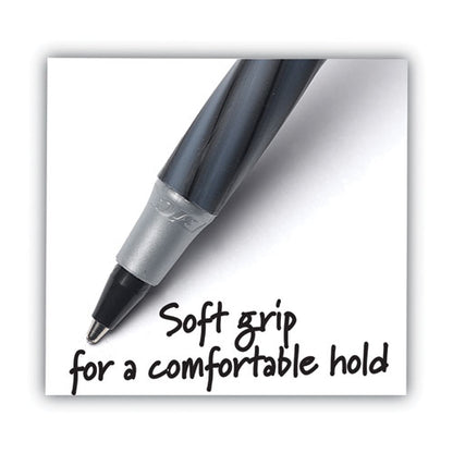 Round Stic Grip Xtra Comfort Ballpoint Pen Value Pack, Easy-glide, Stick, Medium 1.2mm, Black Ink, Gray/black Barrel, 36/pack