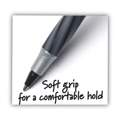 Round Stic Grip Xtra Comfort Ballpoint Pen Value Pack, Easy-glide, Stick, Medium 1.2mm, Black Ink, Gray/black Barrel, 36/pack