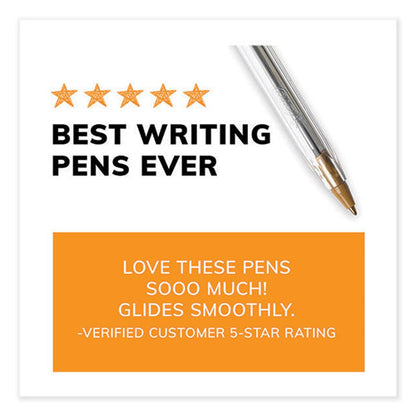 Cristal Xtra Smooth Ballpoint Pen, Stick, Medium 1 Mm, Blue Ink, Clear Barrel, 144/pack