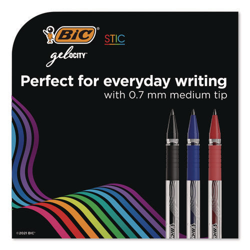 Gel-ocity Stic Gel Pen, Stick, Medium 0.7 Mm, Randomly Selected Ink And Barrel Color Assortment, 14/pack