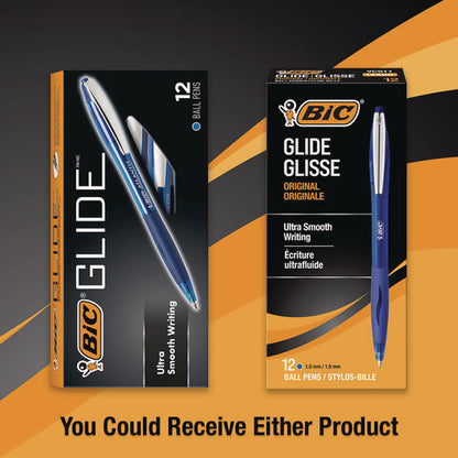 Glide Ballpoint Pen, Retractable, Medium 1 Mm, Blue Ink, Translucent Blue/blue Barrel, Dozen