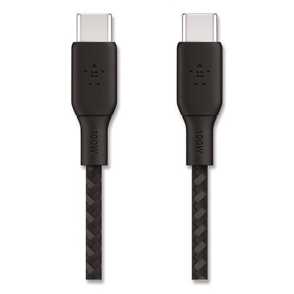 Boost Charge Braided Usb-c To Usb-c Cable, 100 W Power Delivery, 6.6 Ft, Black