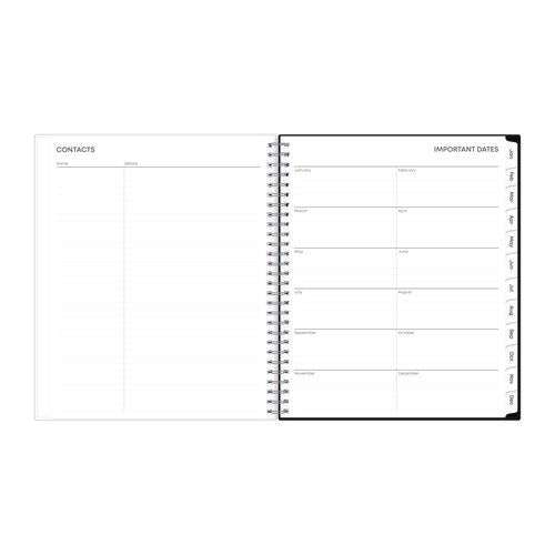 Analeis Monthly Planner, Floral Artwork, 10 X 8, White/black/coral Cover, 12-month (jan To Dec): 2026