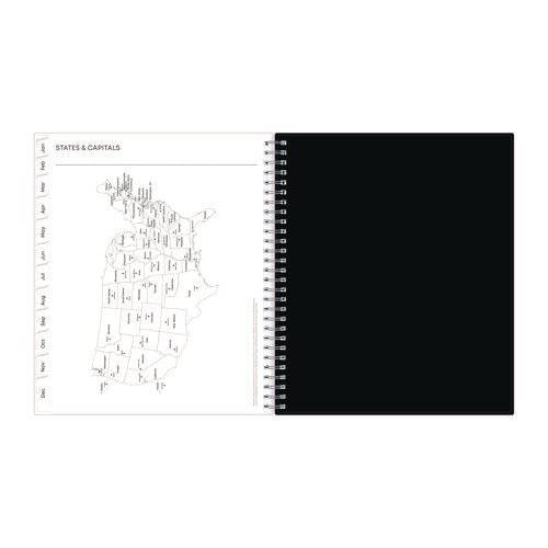 Analeis Monthly Planner, Floral Artwork, 10 X 8, White/black/coral Cover, 12-month (jan To Dec): 2026
