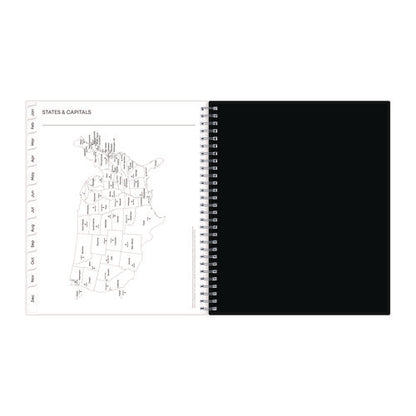 Analeis Monthly Planner, Floral Artwork, 10 X 8, White/black/coral Cover, 12-month (jan To Dec): 2026