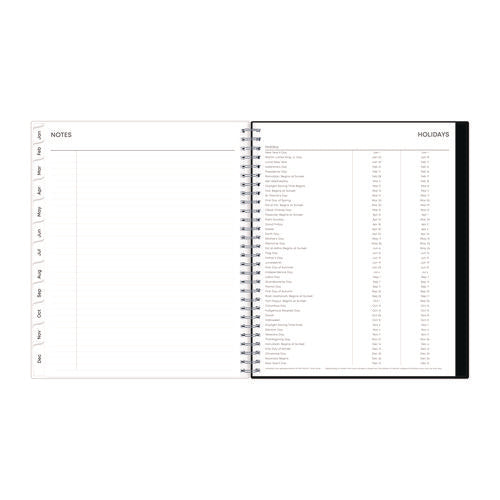 Analeis Monthly Planner, Floral Artwork, 10 X 8, White/black/coral Cover, 12-month (jan To Dec): 2026