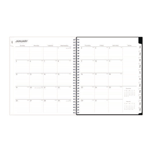 Analeis Monthly Planner, Floral Artwork, 10 X 8, White/black/coral Cover, 12-month (jan To Dec): 2026