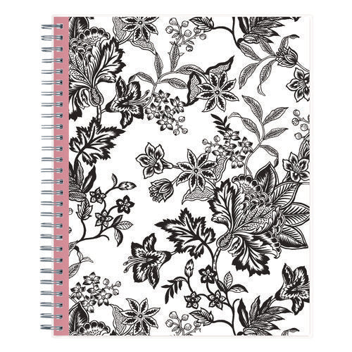 Analeis Monthly Planner, Floral Artwork, 10 X 8, White/black/coral Cover, 12-month (jan To Dec): 2026