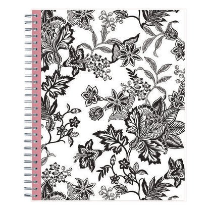 Analeis Monthly Planner, Floral Artwork, 10 X 8, White/black/coral Cover, 12-month (jan To Dec): 2026