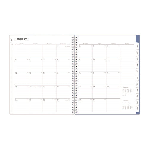 Lindley Weekly/monthly Planner, Floral Artwork, 11 X 8.5, White/blue/green Cover, 12-month (jan To Dec): 2026