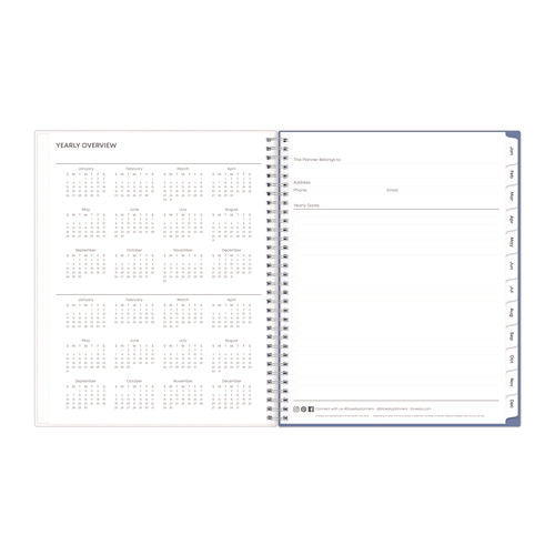 Lindley Weekly/monthly Planner, Floral Artwork, 11 X 8.5, White/blue/green Cover, 12-month (jan To Dec): 2026