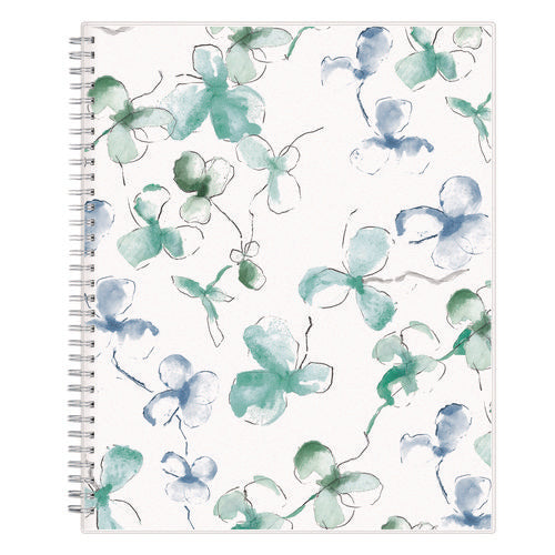 Lindley Weekly/monthly Planner, Floral Artwork, 11 X 8.5, White/blue/green Cover, 12-month (jan To Dec): 2026