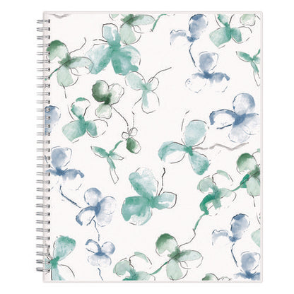 Lindley Weekly/monthly Planner, Floral Artwork, 11 X 8.5, White/blue/green Cover, 12-month (jan To Dec): 2026