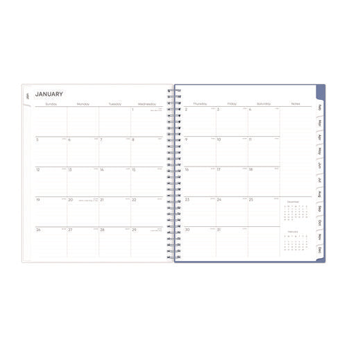 Lindley Monthly Planner, Floral Artwork, 10 X 8, White/blue/green Cover, 12-month (jan To Dec): 2026