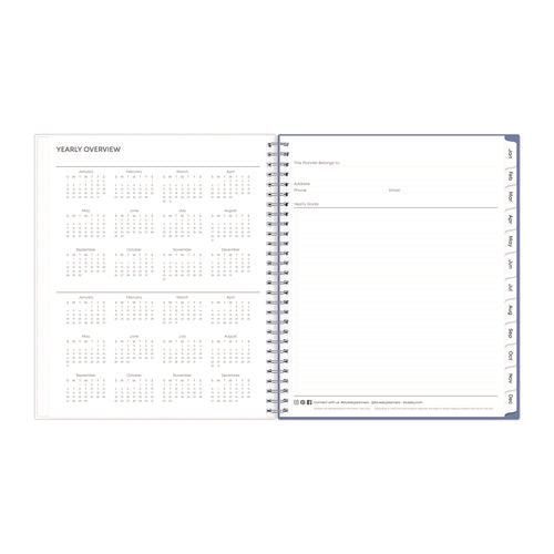Lindley Monthly Planner, Floral Artwork, 10 X 8, White/blue/green Cover, 12-month (jan To Dec): 2026