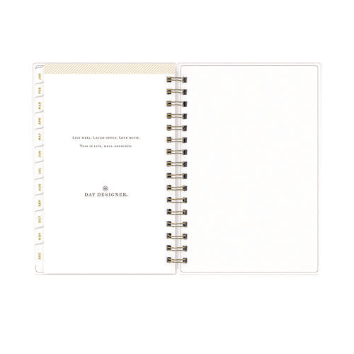 Day Designer Navy Stripe Daily/monthly Planner, Horizontal Stripe Artwork, 8 X 5, Navy/white Cover, 12-month (jan-dec): 2026
