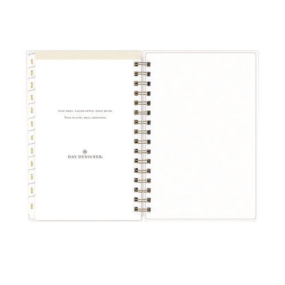 Day Designer Navy Stripe Daily/monthly Planner, Horizontal Stripe Artwork, 8 X 5, Navy/white Cover, 12-month (jan-dec): 2026