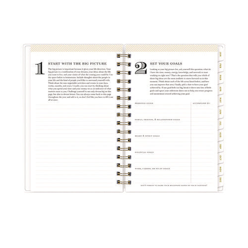 Day Designer Navy Stripe Daily/monthly Planner, Horizontal Stripe Artwork, 8 X 5, Navy/white Cover, 12-month (jan-dec): 2026
