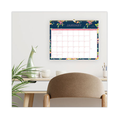 Day Designer Peyton Wall Calendar, Floral Artwork, 15 X 12, White/navy Sheets, 12-month (jan To Dec): 2026