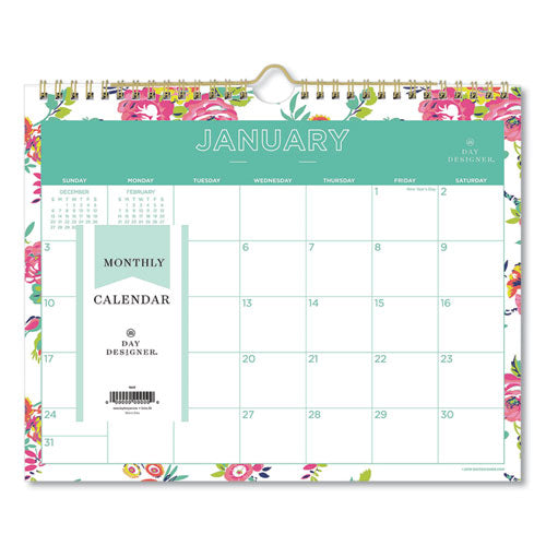 Day Designer Peyton Wall Calendar, Floral Artwork, 11 X 8.75, White/multicolor Sheets, 12-month (jan To Dec): 2026
