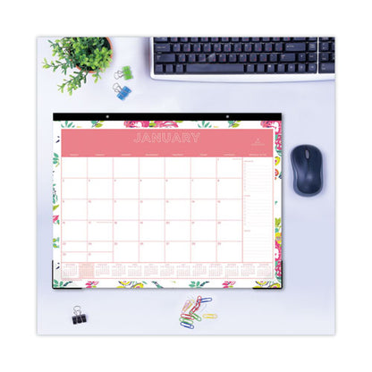 Day Designer Peyton Desk Pad Calendar, Floral Artwork, 22 X 17, Black Binding, Clear Corners, 12-month (jan To Dec): 2026