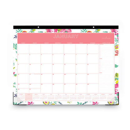 Day Designer Peyton Desk Pad Calendar, Floral Artwork, 22 X 17, Black Binding, Clear Corners, 12-month (jan To Dec): 2026