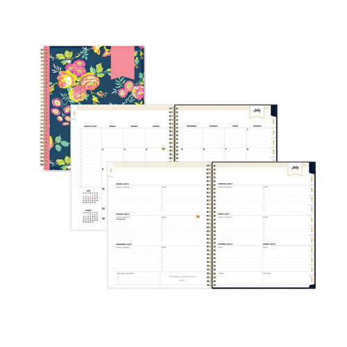 Day Designer Peyton Create-your-own Cover Weekly/monthly Planner, Floral, 11 X 8.5, Navy, 12-month (july To June): 2025-2026
