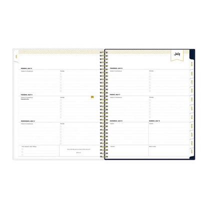 Day Designer Peyton Create-your-own Cover Weekly/monthly Planner, Floral, 11 X 8.5, Navy, 12-month (july To June): 2025-2026