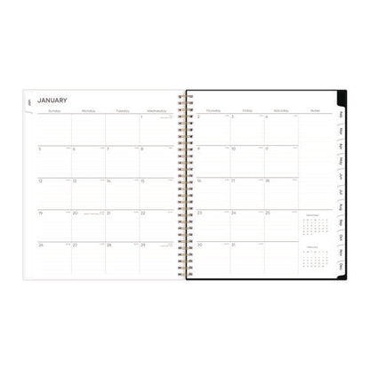 Baccara Dark Monthly Planner, Floral Artwork, 10 X 8, Gray/black/gold Cover, 12-month (jan To Dec): 2026