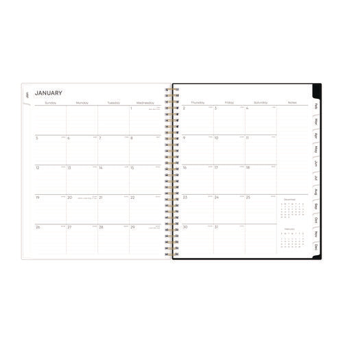 Baccara Dark Monthly Planner, Floral Artwork, 10 X 8, Gray/black/gold Cover, 12-month (jan To Dec): 2026