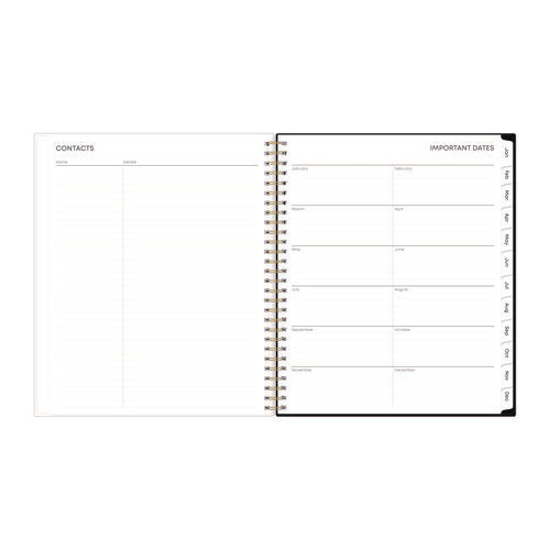 Baccara Dark Monthly Planner, Floral Artwork, 10 X 8, Gray/black/gold Cover, 12-month (jan To Dec): 2026