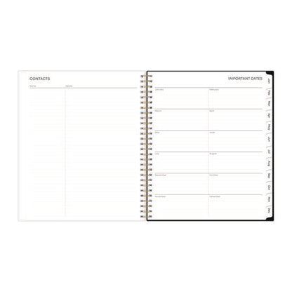 Baccara Dark Monthly Planner, Floral Artwork, 10 X 8, Gray/black/gold Cover, 12-month (jan To Dec): 2026