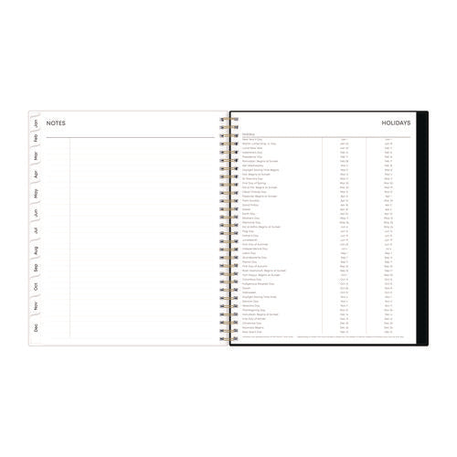 Baccara Dark Monthly Planner, Floral Artwork, 10 X 8, Gray/black/gold Cover, 12-month (jan To Dec): 2026