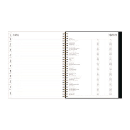 Baccara Dark Monthly Planner, Floral Artwork, 10 X 8, Gray/black/gold Cover, 12-month (jan To Dec): 2026