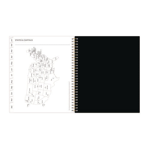 Baccara Dark Monthly Planner, Floral Artwork, 10 X 8, Gray/black/gold Cover, 12-month (jan To Dec): 2026