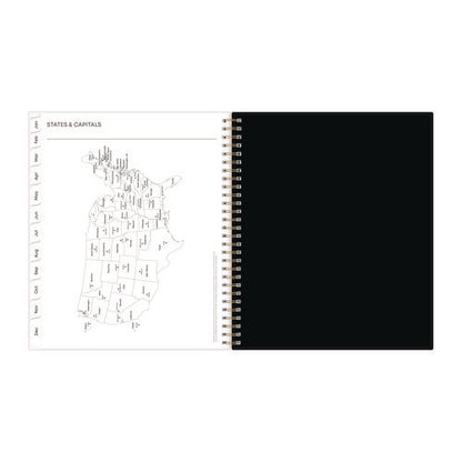 Baccara Dark Monthly Planner, Floral Artwork, 10 X 8, Gray/black/gold Cover, 12-month (jan To Dec): 2026