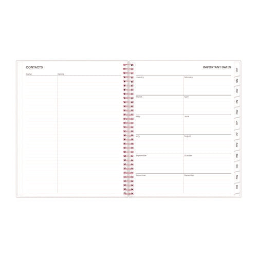 Joselyn Weekly/monthly Planner, Floral Artwork, 11 X 8.5, Pink/peach/black Cover, 12-month (jan To Dec): 2026
