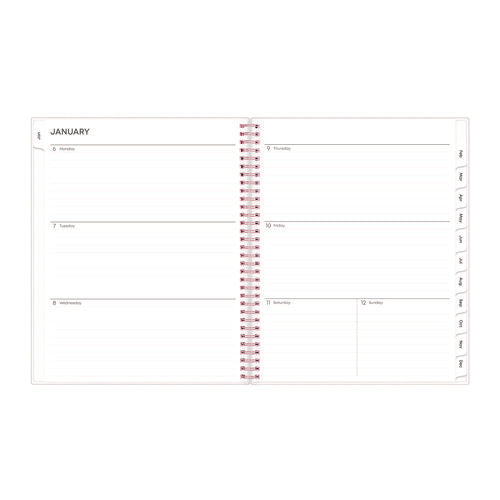 Joselyn Weekly/monthly Planner, Floral Artwork, 11 X 8.5, Pink/peach/black Cover, 12-month (jan To Dec): 2026