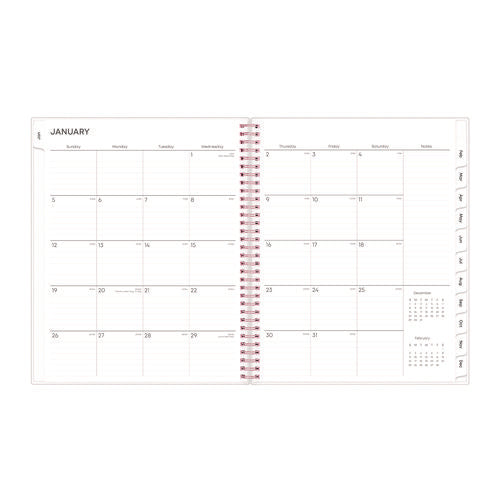 Joselyn Weekly/monthly Planner, Floral Artwork, 11 X 8.5, Pink/peach/black Cover, 12-month (jan To Dec): 2026