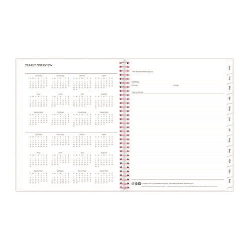 Joselyn Weekly/monthly Planner, Floral Artwork, 11 X 8.5, Pink/peach/black Cover, 12-month (jan To Dec): 2026